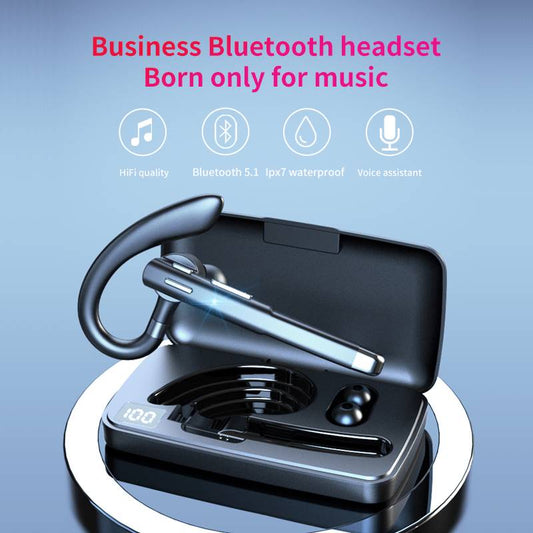 Monaural wireless bluetooth headset/noise cancelling over-ear/long battery life/onboard/business headphones-520