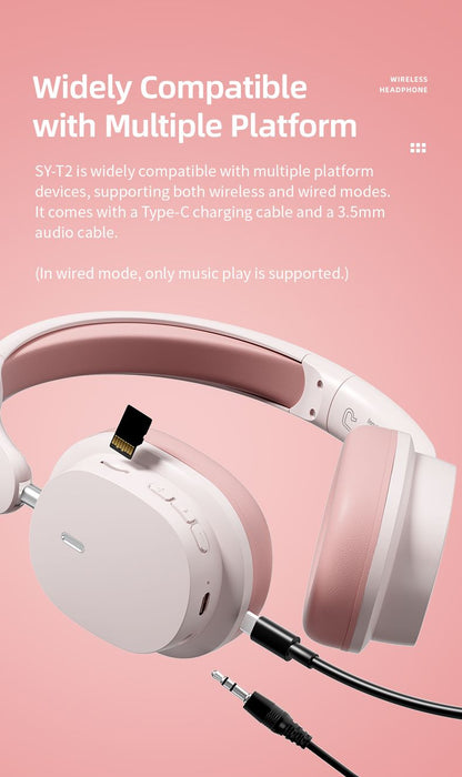 Wireless Bluetooth Headset/Headset/Gaming Headset/Long Battery Life/High Sound Quality/Low Latency Gaming Headset-SY-T2