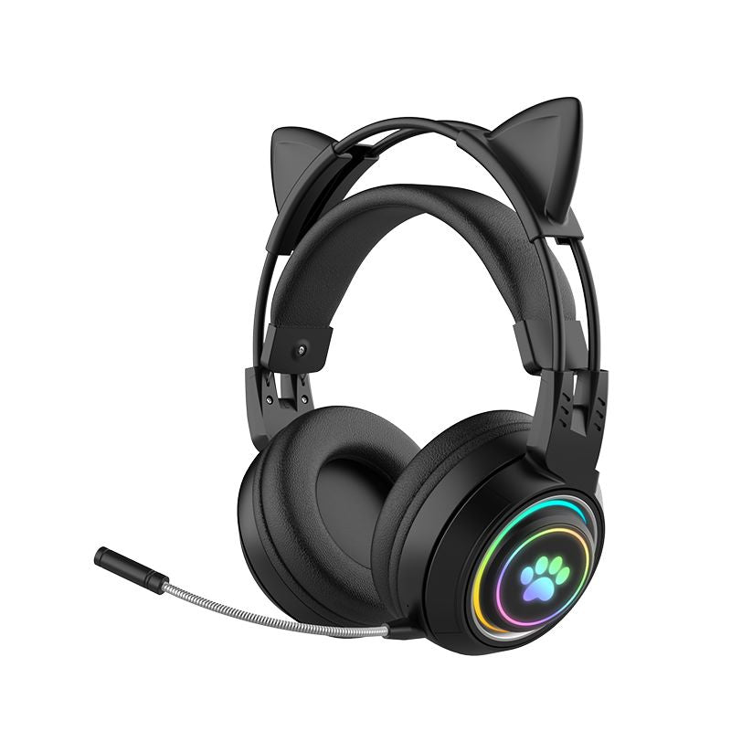 Wireless Bluetooth Headset/Luminous Ambient Light/Gaming Headset/Long Battery Life/Cat Ear Headset-SY-T25