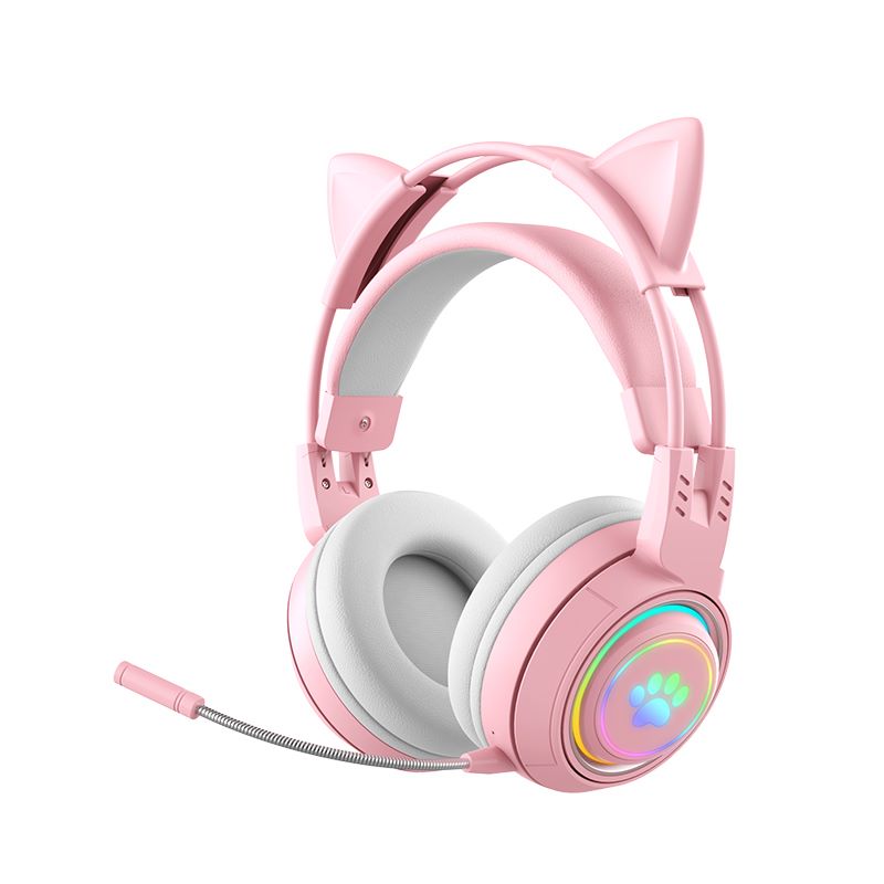 Wireless Bluetooth Headset/Luminous Ambient Light/Gaming Headset/Long Battery Life/Cat Ear Headset-SY-T25