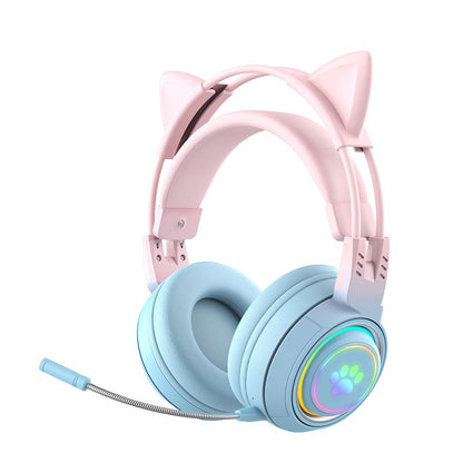 Wireless Bluetooth Headset/Luminous Ambient Light/Gaming Headset/Long Battery Life/Cat Ear Headset-SY-T25