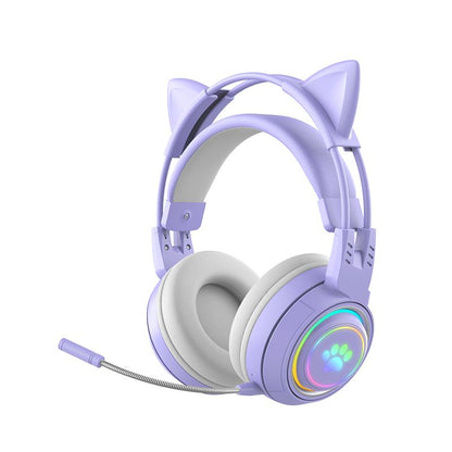 Wireless Bluetooth Headset/Luminous Ambient Light/Gaming Headset/Long Battery Life/Cat Ear Headset-SY-T25