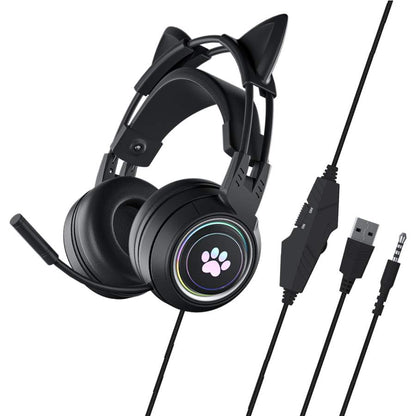 Cute cat ear/game computer headset/wired live streaming/headset/headset gaming headset-SYG25