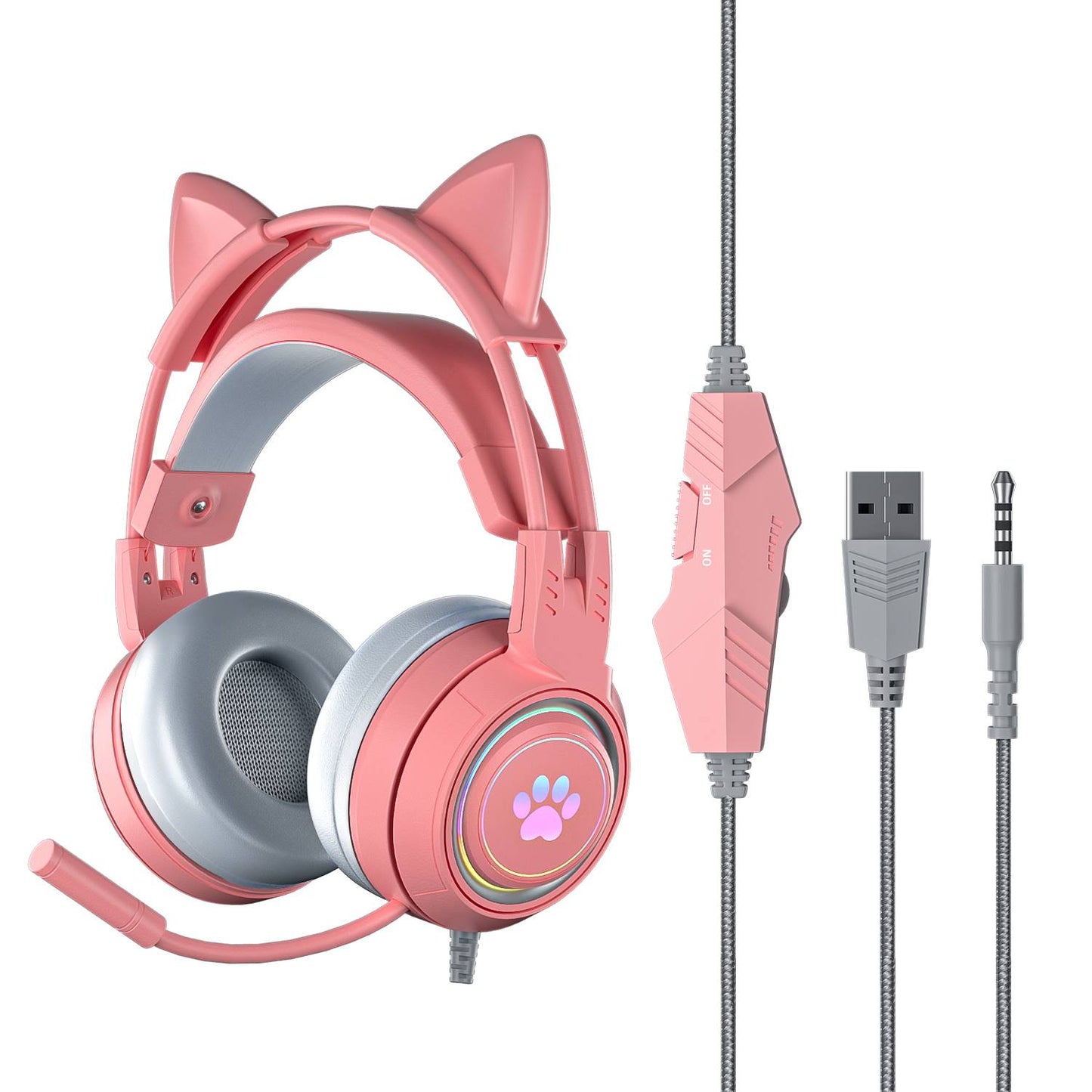 Cute cat ear/game computer headset/wired live streaming/headset/headset gaming headset-SYG25