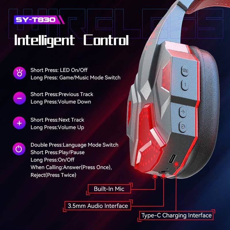 Wireless gaming headset/universal bluetooth gaming headset/headset-SYT830