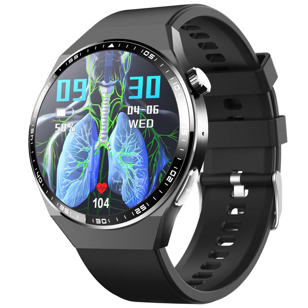 Round screen smart watch/blood glucose, ECG, blood pressure, uric acid, blood lipid monitoring/Bluetooth call/SOS/sports watch-F800