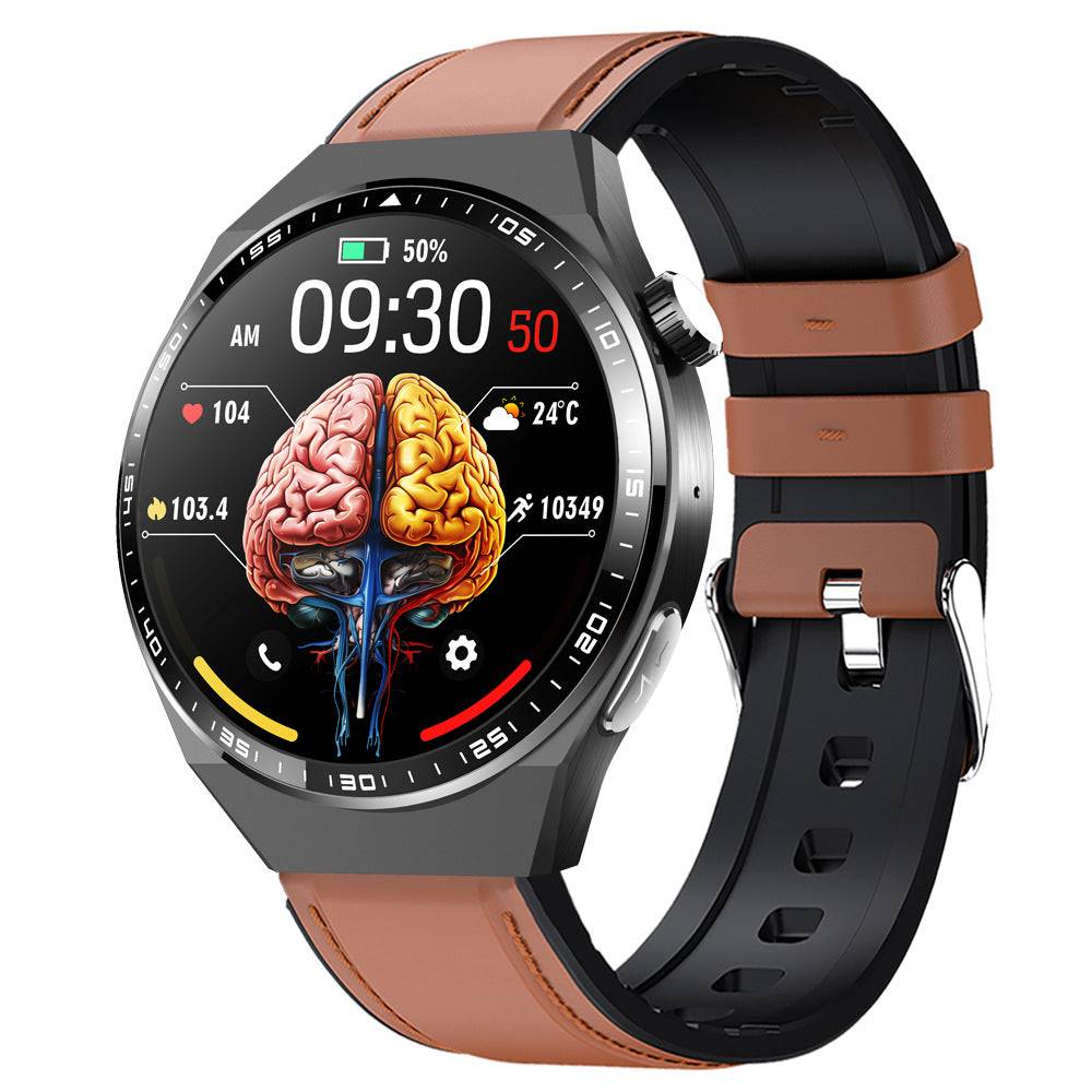 Round screen smart watch/blood glucose, ECG, blood pressure, uric acid, blood lipid monitoring/Bluetooth call/SOS/sports watch-F800