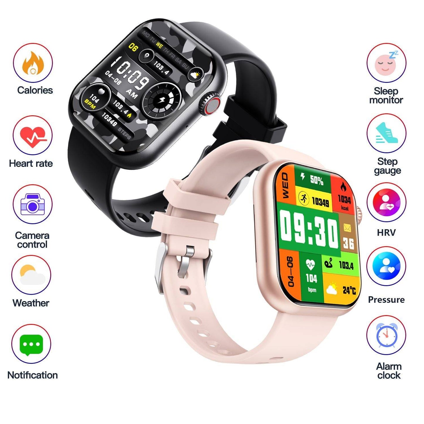 Smart Watch/Non-invasive Blood Sugar, Uric Acid, Blood Lipid Monitoring, Blood Pressure/Bluetooth Call Watch/Smart Black Technology-F108