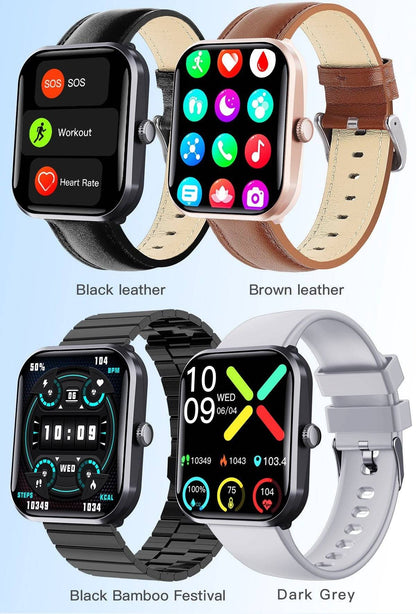 Smart watch multi-function, non-invasive blood glucose, blood pressure, heart rate, blood oxygen monitoring, SOS alarm, call watch-F96