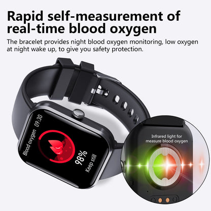 Smart watch multi-function, non-invasive blood glucose, blood pressure, heart rate, blood oxygen monitoring, SOS alarm, call watch-F96