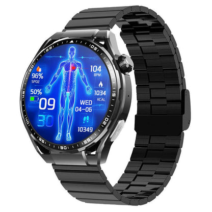 Men's watch multi-function round screen to measure blood sugar and blood lipids, ECG sports watch, Bluetooth call smart watch 1.55"-F200