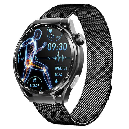 Men's watch multi-function round screen to measure blood sugar and blood lipids, ECG sports watch, Bluetooth call smart watch 1.55"-F200