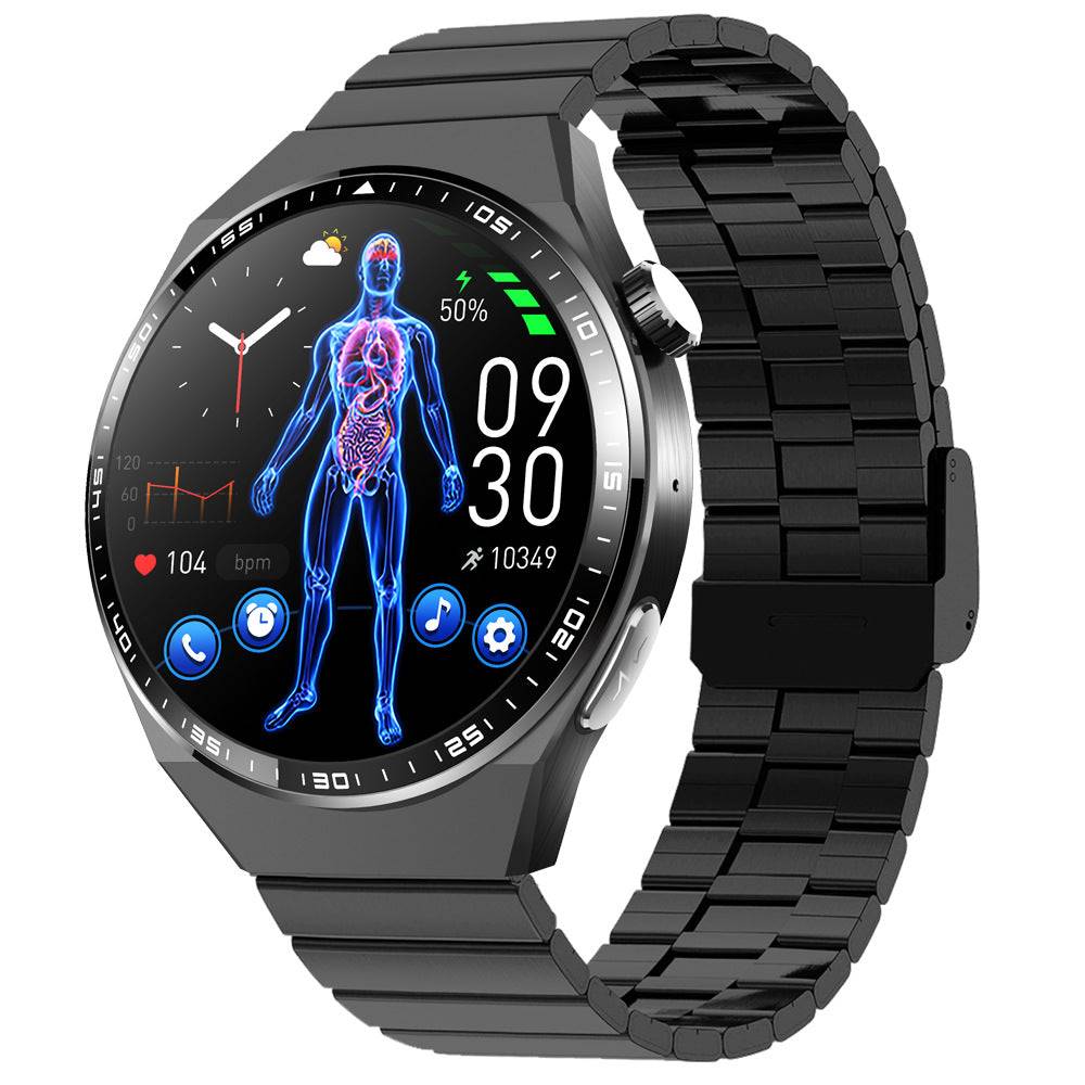 Round screen smart watch/blood glucose, ECG, blood pressure, uric acid, blood lipid monitoring/Bluetooth call/SOS/sports watch-F800